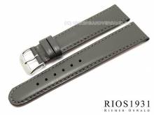 Uhrenarmband Arizona Clip 18mm fester Steg steingrau abgenäht von RIOS (Schließenanstoß 16 mm)