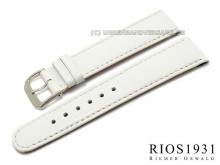 Uhrenarmband Arizona Clip 18mm fester Steg weiß abgenäht von RIOS (Schließenanstoß 16 mm)
