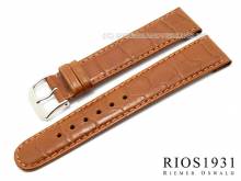 Uhrenarmband Argentina Clip 18mm fester Steg h.braun Allig.-Präg. RIOS (Schließenanstoß 16 mm)