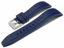 Uhrenarmband 21mm dunkelblau FKM-Rubber sportiv mit EASY-CLICK Stegen (Schließenanstoß 20 mm)
