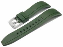 Uhrenarmband 21mm dunkelgrün FKM-Rubber sportiv mit EASY-CLICK Stegen (Schließenanstoß 20 mm)