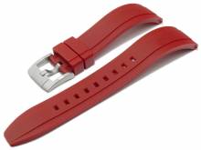Uhrenarmband 21mm rot FKM-Rubber sportiv mit EASY-CLICK Stegen (Schließenanstoß 20 mm)