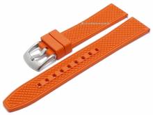 Uhrenarmband 22mm orange FKM-Rubber sportiv mit Struktur & EASY-CLICK Stegen (Schlie&szlig;enansto&szlig; 20 mm)