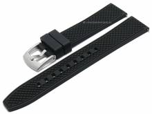 Uhrenarmband 22mm schwarz FKM-Rubber sportiv mit Struktur & EASY-CLICK Stegen (Schlie&szlig;enansto&szlig; 20 mm)
