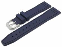 Uhrenarmband 21mm dunkelblau FKM-Rubber Aviator-Look mit EASY-CLICK Stegen (Schließenanstoß 18 mm)