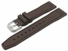 Uhrenarmband 21mm mittelbraun FKM-Rubber Aviator-Look mit EASY-CLICK Stegen (Schließenanstoß 18 mm)