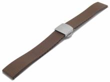 Uhrenarmband 20mm mittelbraun FKM-Rubber XXL kürzbar auf XL & Normallänge EASY-CLICK & Faltschließe (Schließe 18 mm)