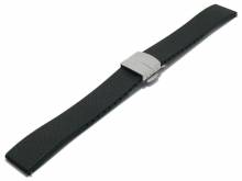 Uhrenarmband 20mm schwarz FKM-Rubber XXL kürzbar auf XL & Normallänge sportiv EASY-CLICK & Faltschließe (Schließe 18 mm)