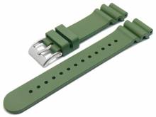 Uhrenarmband 20mm olivgr&uuml;n Premium-Rubber (FKM) Taucherband matt (Schlie&szlig;enansto&szlig; 20 mm)