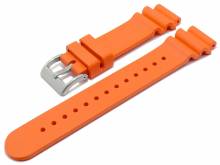 Uhrenarmband 20mm orange Premium-Rubber (FKM) Taucherband matt (Schlie&szlig;enansto&szlig; 20 mm)