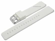 Uhrenarmband 18mm weiß Silikon EASY-CLICK passend für HUAWEI & SAMSUNG Smartwatches (Schließenanstoß 20 mm)