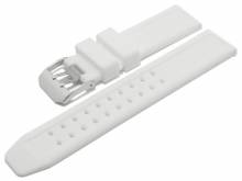 Uhrenarmband 23mm wei&szlig; Silikon mit Struktur Doppeldornschlie&szlig;e passend f&uuml;r LUMINOX u.a. Uhren (Schlie&szlig;enansto&szlig; 23 mm)