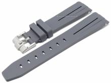 Uhrenarmband 20mm grau/schwarz Rubber mit Rundansto&szlig; passend f&uuml;r MOONSWATCH, OMEGA, ROLEX u.a. (Schlie&szlig;enansto&szlig; 18 mm)