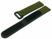 Uhrband 20mm olivgr&uuml;n/schwarz Nylon/Leder Klettversvchlu&szlig; passend f&uuml;r Sportuhren etc. (Schlie&szlig;enansto&szlig; 20 mm)