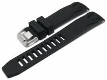 Uhrenarmband 22mm schwarz Silikon mit Rundansto&szlig; passend f&uuml;r OMEGA etc. (Schlie&szlig;enansto&szlig; 22 mm)