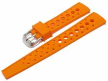 Uhrenarmband 20mm orange Silikon Retro Racing-Look mit EASY-CLICK Stegen (Schlie&szlig;enansto&szlig; 16 mm)