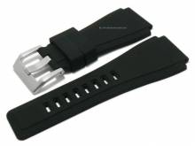 Uhrenarmband 24mm schwarz Silikon glatt matt passend für Bell & Ross u.a. Uhren (Schließenanstoß 24 mm)
