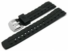 Uhrenarmband 22mm schwarz Rubber Metallband-Look passend für Casio (Schließenanstoß 22 mm)