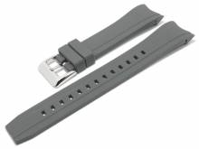 Uhrenarmband 23mm grau Silikon mit Rundansto&szlig; passend f&uuml;r CITIZEN-Uhren etc. (Schlie&szlig;enansto&szlig; 20 mm)