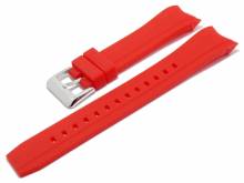 Uhrenarmband 23mm rot Silikon mit Rundansto&szlig; passend f&uuml;r CITIZEN-Uhren etc. (Schlie&szlig;enansto&szlig; 20 mm)