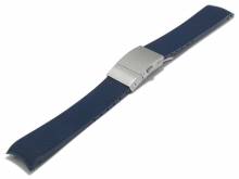 Uhrenarmband 21mm dunkelblau Silikon strukturiert mit Rundansto&szlig; passend f&uuml;r LONGINES