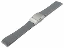 Uhrenarmband 21mm grau Silikon strukturiert mit Rundansto&szlig; passend f&uuml;r LONGINES