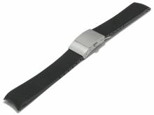 Uhrenarmband 21mm schwarz Silikon strukturiert mit Rundanstoß passend für LONGINES