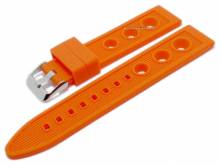 Uhrenarmband 20mm orange Silikon Racing-Look matt (Schlie&szlig;enansto&szlig; 18 mm)
