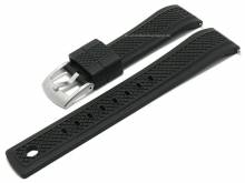 Uhrenarmband 22mm schwarz FKM-Rubber strukturiert sportiv mit EASY-CLICK Stegen (Schlie&szlig;enansto&szlig; 20 mm)
