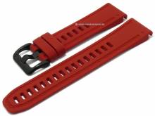Uhrenarmband 20mm dunkelrot Silikon mit Easy/Quick-Fit Schnellwechsel-Funktion passend für GARMIN Fenix 7S etc.
