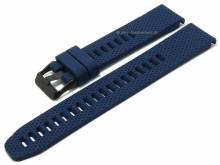 Uhrenarmband 20mm dunkelblau Silikon mit Easy/Quick-Fit Schnellwechsel-Funktion für GARMIN Fenix 7S etc.