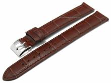 Uhrenarmband XXL 22mm mittelbraun Leder Alligator-Pr&auml;gung abgen&auml;ht mit EASY-CLICK (Schlie&szlig;enansto&szlig; 20 mm)