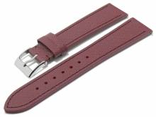 Uhrenarmband 19mm bordeaux Leder Saffiano-Struktur abgen&auml;ht mit Schnellwechselstegen (Schlie&szlig;enansto&szlig; 16 mm)