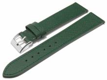 Uhrenarmband 19mm gr&uuml;n Leder Saffiano-Struktur abgen&auml;ht mit Schnellwechselstegen (Schlie&szlig;enansto&szlig; 16 mm)