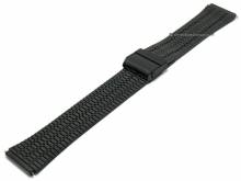 Uhrenarmband 20mm schwarz Edelstahl gefaltet mit EASY-CLICK Schiebeverschluß auch passend für SAMSUNG etc.