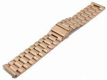 Uhrenarmband 23mm ros�goldfarben Edelstahl massiv geb&uuml;rstet Faltschlie&szlig;e mit Schnellwechsel-Stegen