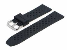 Uhrenarmband 22mm schwarz FKM-Rubber mit Struktur Racing-Look mit EASY-CLICK Stegen (Schlie&szlig;enansto&szlig; 20 mm)