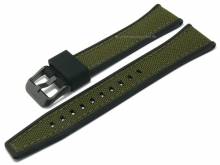 Uhrenband Original Ersatzband SEIKO 21mm olivgrün/schwarz Textil/Rubber für SUR325P1 etc.