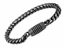 Schmuck-Armband Edelstahl Panzerkette antiksilberfarben Magnetverschlu&szlig; - Bandl&auml;nge ca. 22,5cm