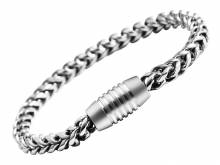 Schmuck-Armband Edelstahl Panzerkette silberfarben Magnetverschlu&szlig; silberfarben - Bandl&auml;nge ca. 22,5cm