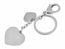 Schl&uuml;sselanh&auml;nger Herzen Edelstahl silberfarben gravurf&auml;hig