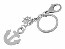 Schl&uuml;sselanh&auml;nger Anker & Steuerrad Edelstahl silberfarben