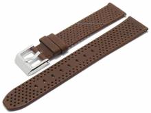 Uhrenarmband Flex Perfo 22mm dunkelbraun HORWEEN-Leder mit EASY-CLICK von STAILER (Schließenanstoß 20 mm)
