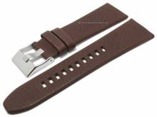 Uhrenarmband 24mm dunkelbraun Leder genarbt matt ohne Naht passend f&uuml;r Diesel (Schlie&szlig;enansto&szlig; 22 mm)