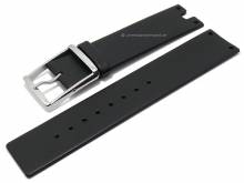 Uhrenarmband 22mm schwarz Leder Spezialanstoß ohne Naht passend für CALVIN KLEIN (Schließenanstoß 22 mm)