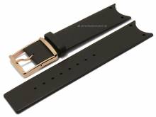 Uhrenarmband 22mm dunkelbraun Leder Spezialansto&szlig; ros�goldfarbene Schlie&szlig;e f&uuml;r CALVIN KLEIN (Schlie&szlig;enansto&szlig; 22 mm)