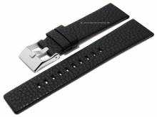Uhrenarmband 24mm schwarz Leder genarbt ohne Naht passend f&uuml;r Diesel (Schlie&szlig;enansto&szlig; 22 mm)