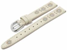 Original Ersatz-Uhrenarmband s.Oliver 14mm beige Leder mit Blumen-Muster von s.Oliver