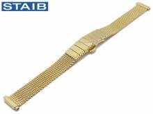 Uhrenarmband 12-15mm goldfarben Milanaise poliert feines Geflecht mit Teleskop-Ansto&szlig; Butterfly-Faltschlie&szlig;e von STAIB