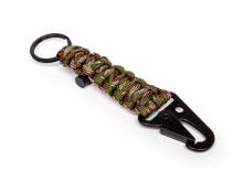 Schl&uuml;sselanh&auml;nger Survival Metall/Paracord oliv/rot/wei&szlig;